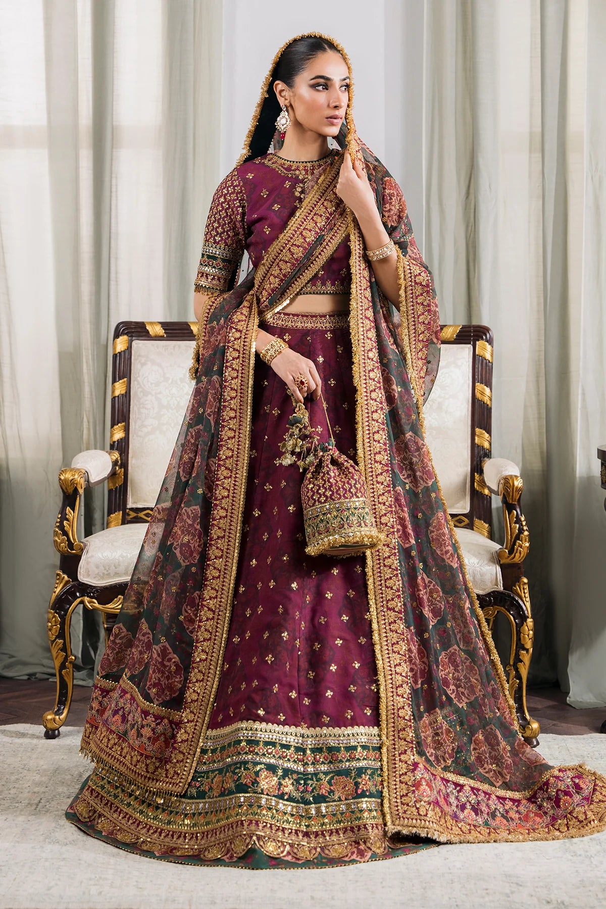 BAROQUE | Embroidered Chiffon Lehenga