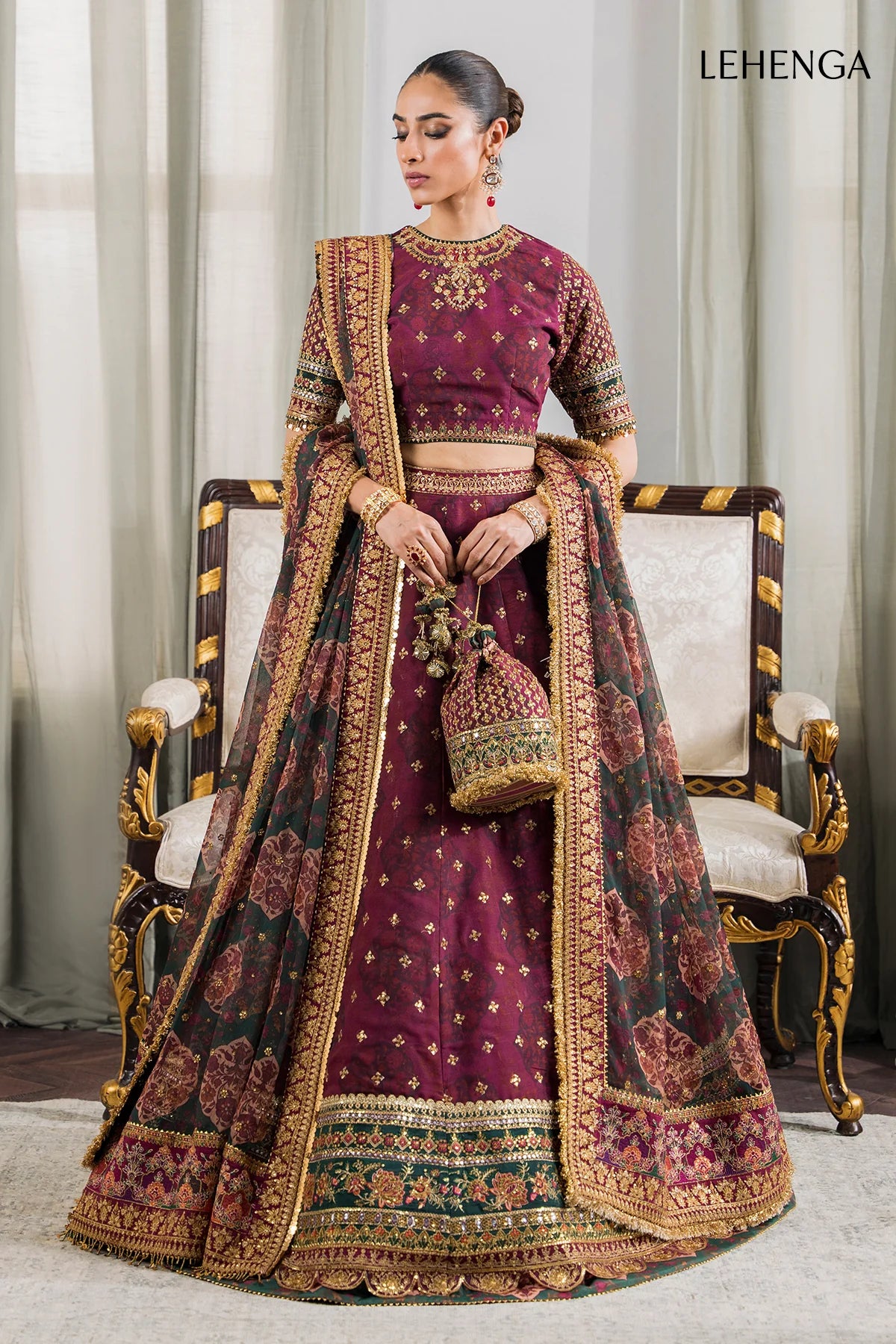 BAROQUE | Embroidered Chiffon Lehenga