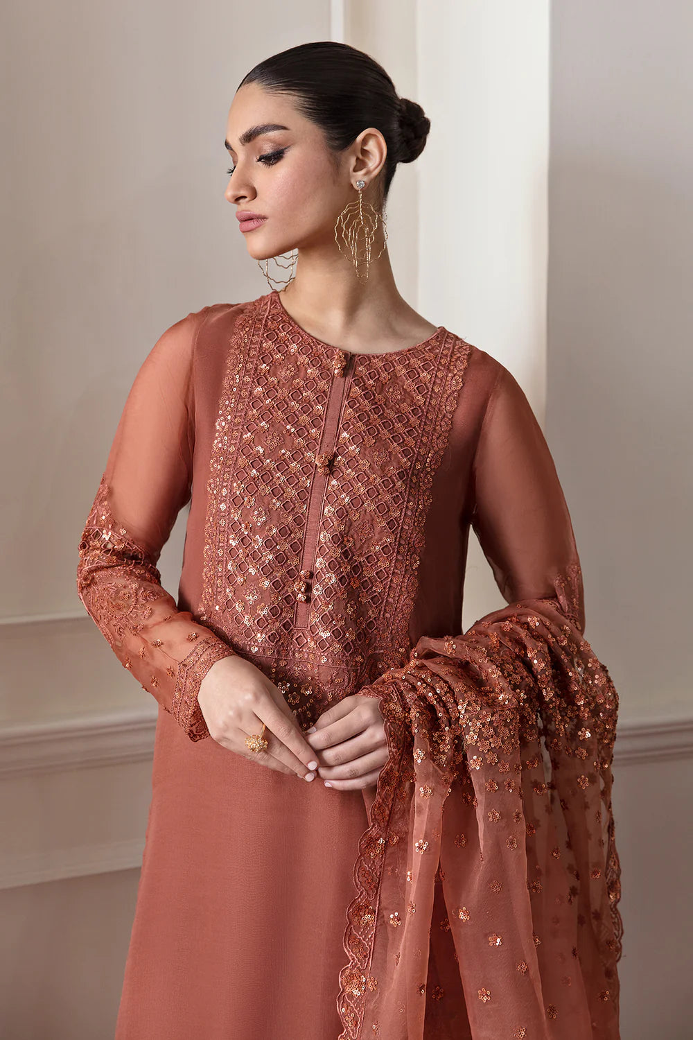 BAROQUE | Embroidered Chiffon Suit