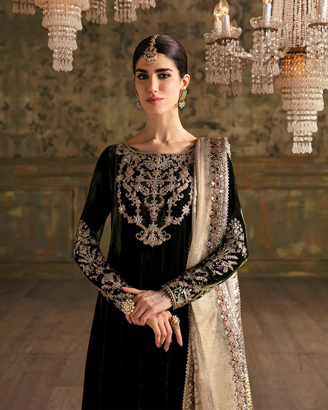 Faiza Saqlain | Embroidered Velvet Dress