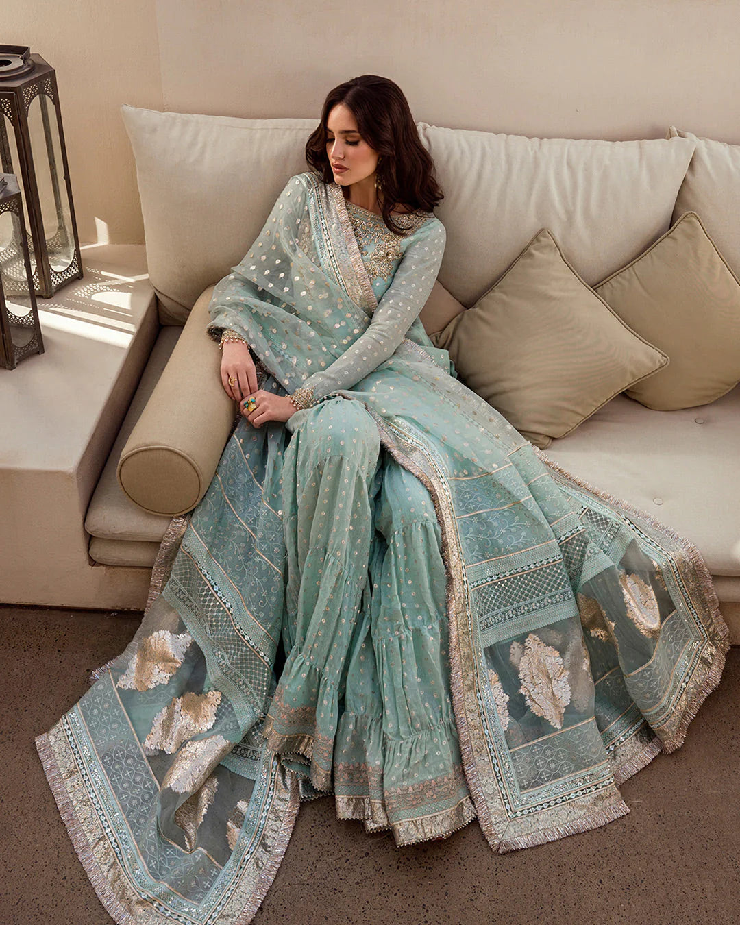 Faiza Saqlain | Embellished Karandi Gharara