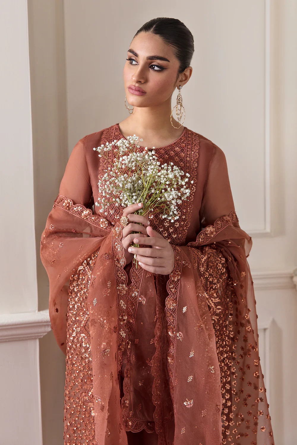 BAROQUE | Embroidered Chiffon Suit