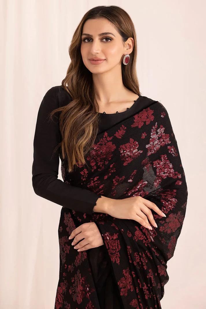 Mahi | Festive Wear Embroidered Black Saree