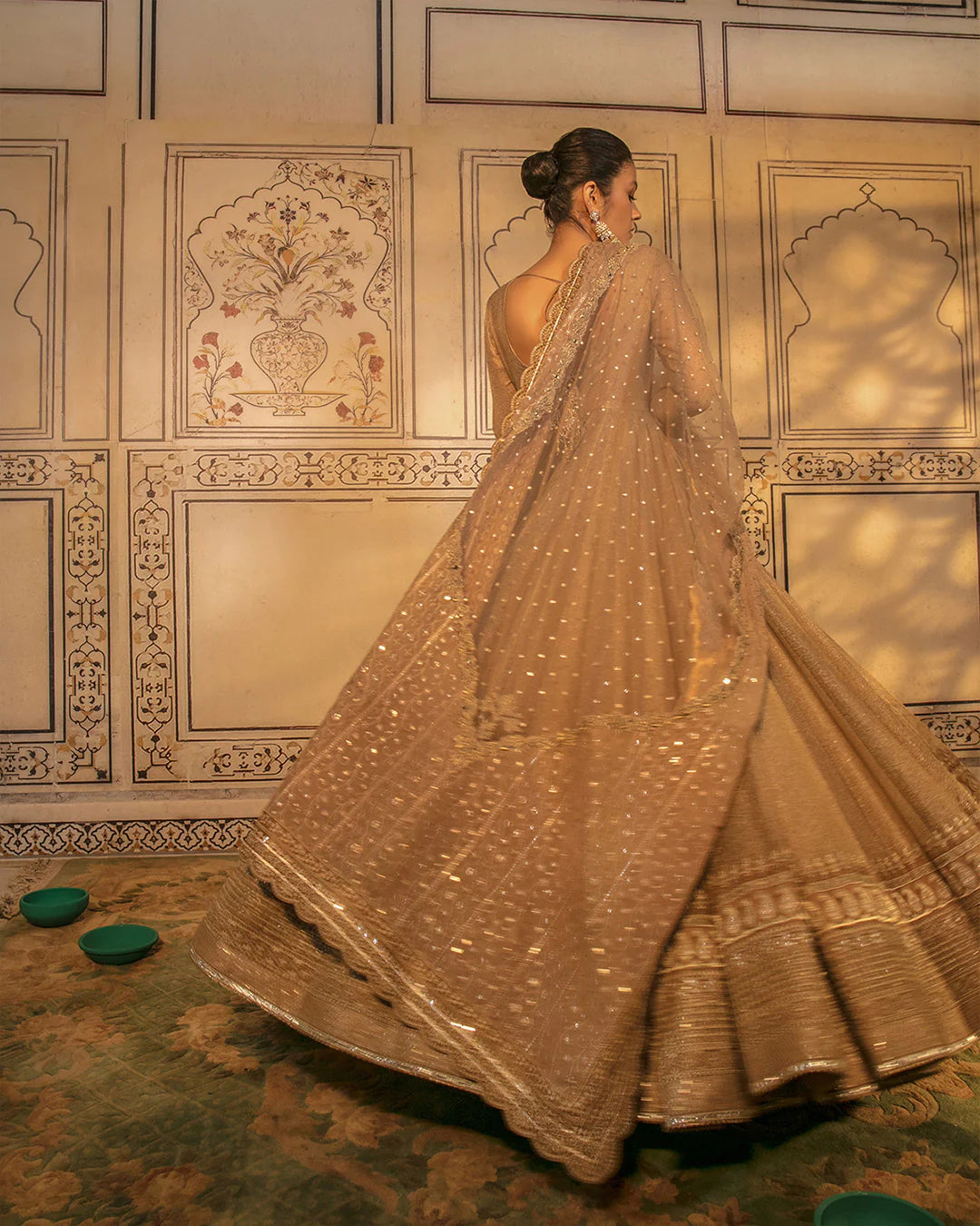 Faiza Saqlain | Embellished Zari Net Pishawas Churidar Dress