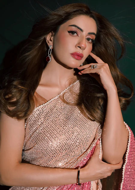 Samira | Beige Silk Embellished Saree