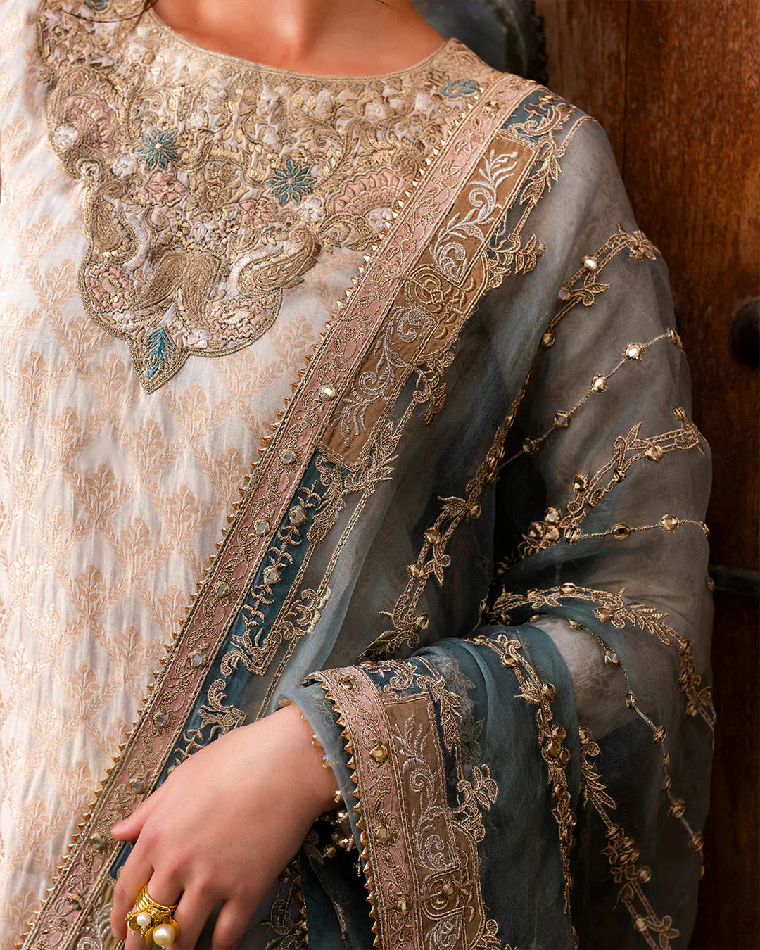 Faiza Saqlain | Embellished Karandi Festive Wear