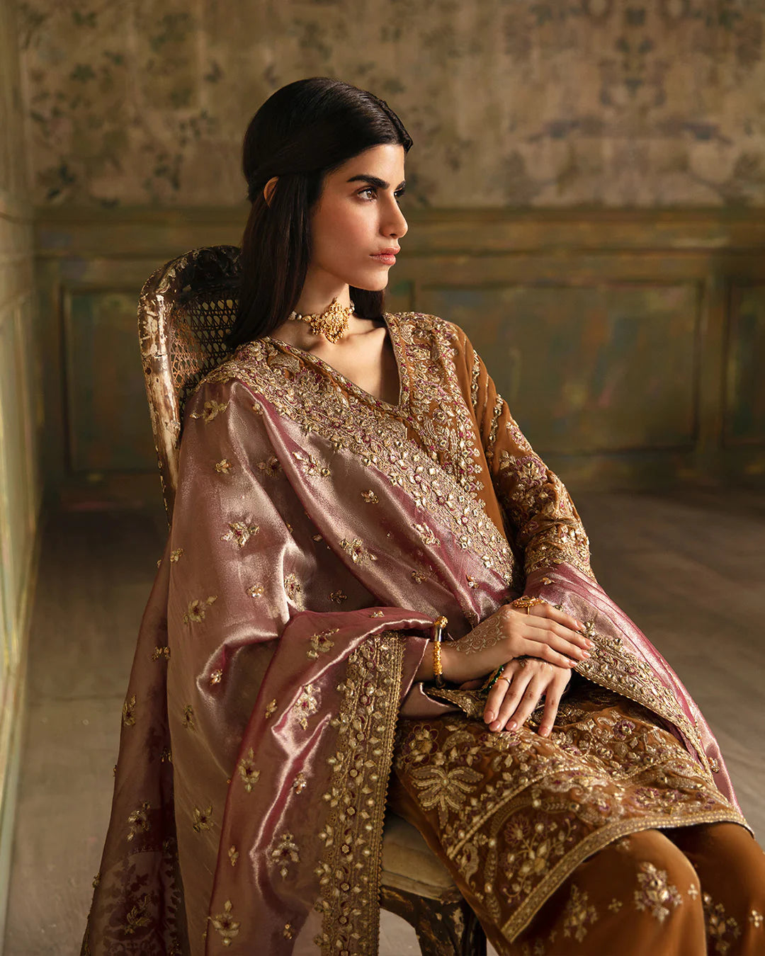 Lamees | Festive Embroidered Velvet Dress