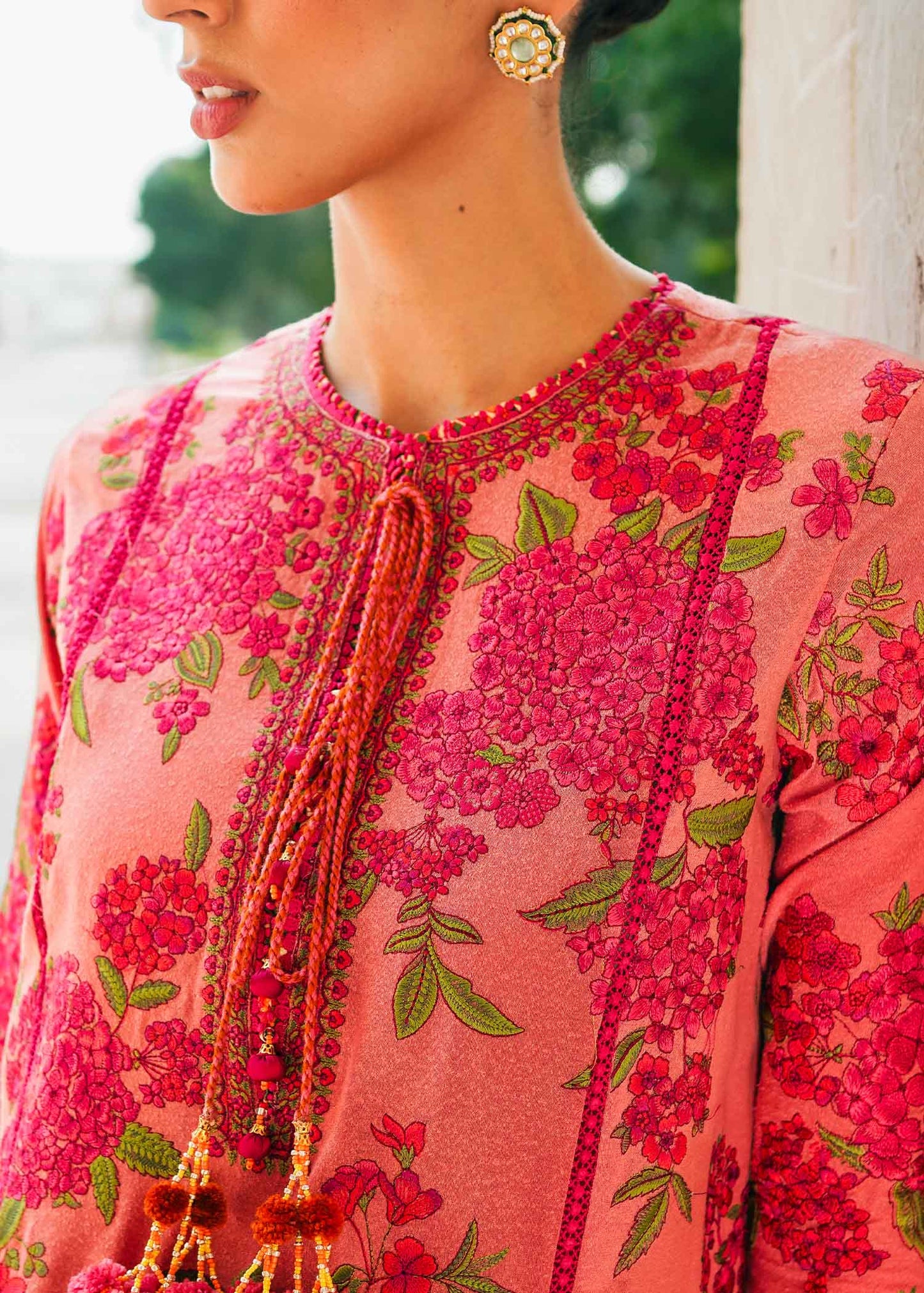 Hussain Rehar - Tulip | Embroidered Karandi Churidar