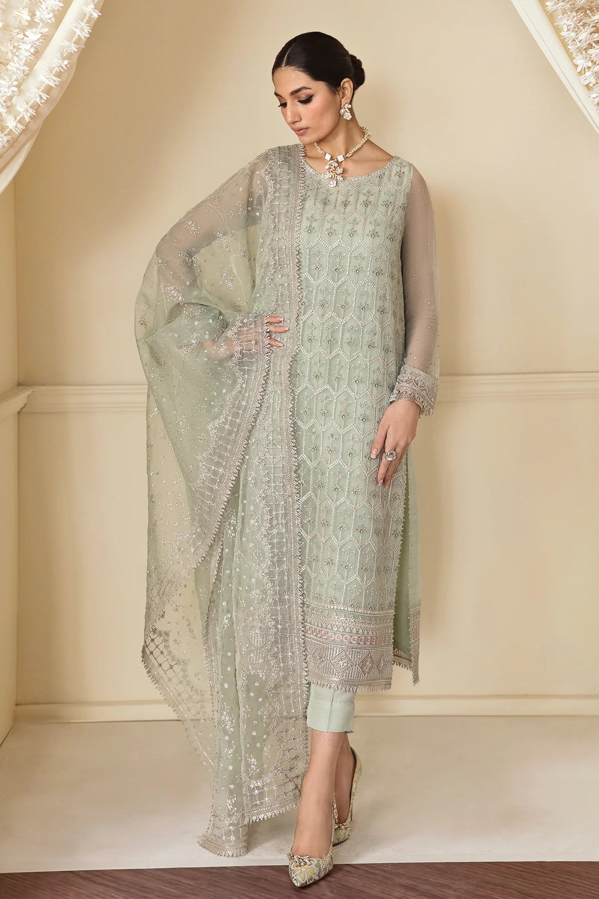 Women's Green Chiffon Dress