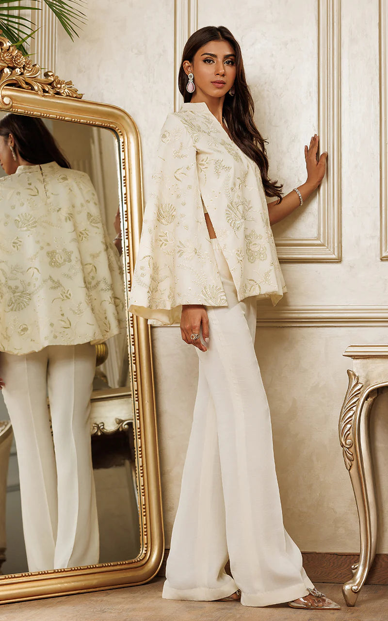 Nadia | Embroidered Cape Co Ord Set