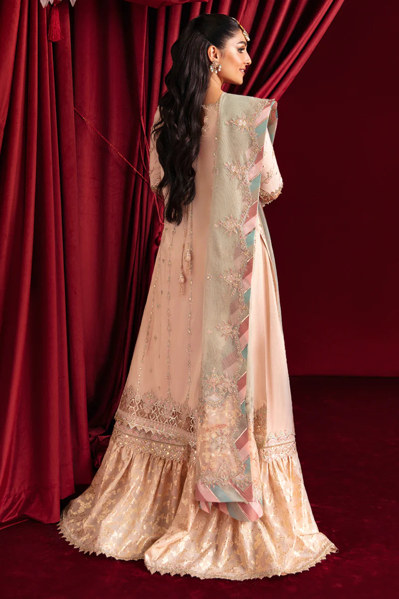 Qalamkar | Gotta Embroidered Lace Gharara