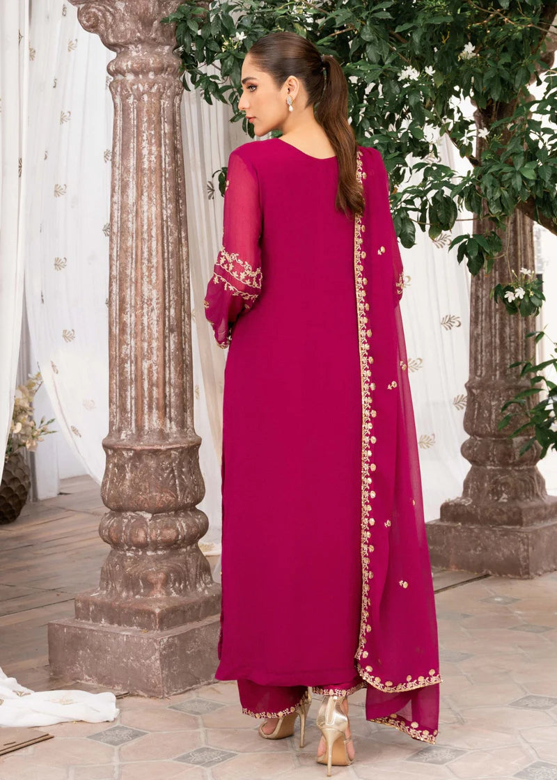EREM | Pink Chiffon Embroidered Suit