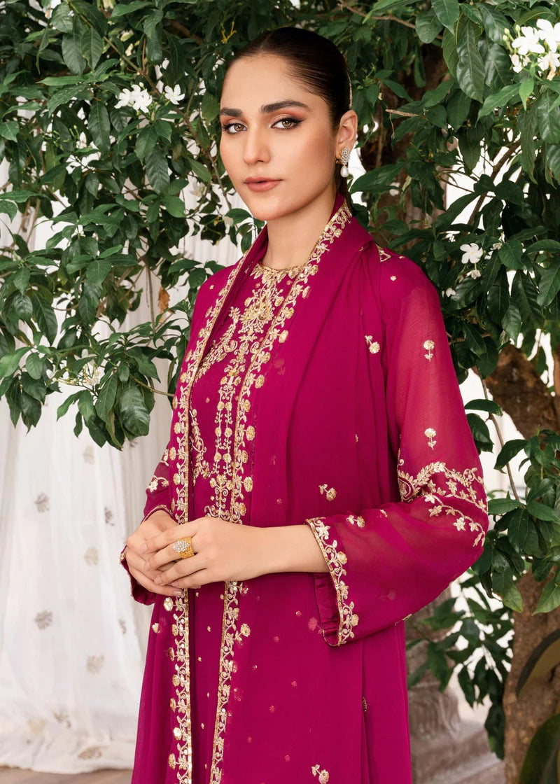 EREM | Pink Chiffon Embroidered Suit