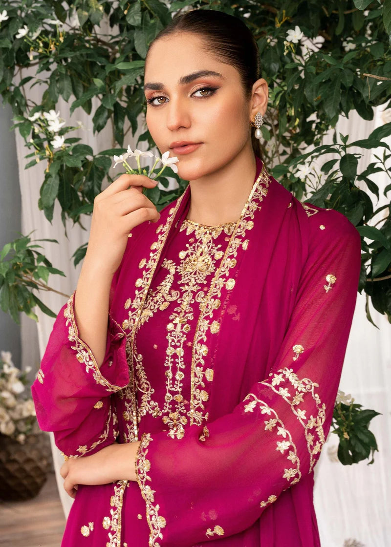 EREM | Pink Chiffon Embroidered Suit