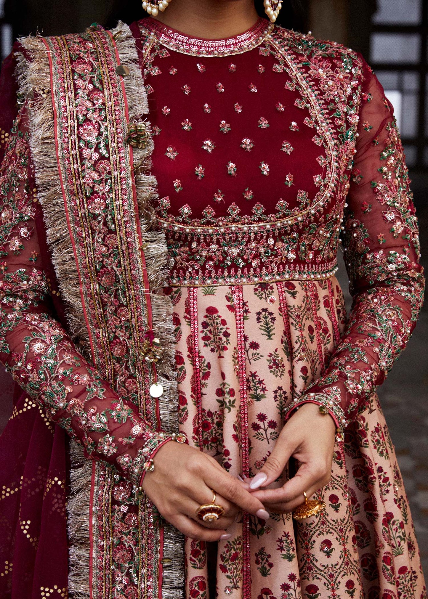 Hussain Rehar | Embroidered Silk Churidar