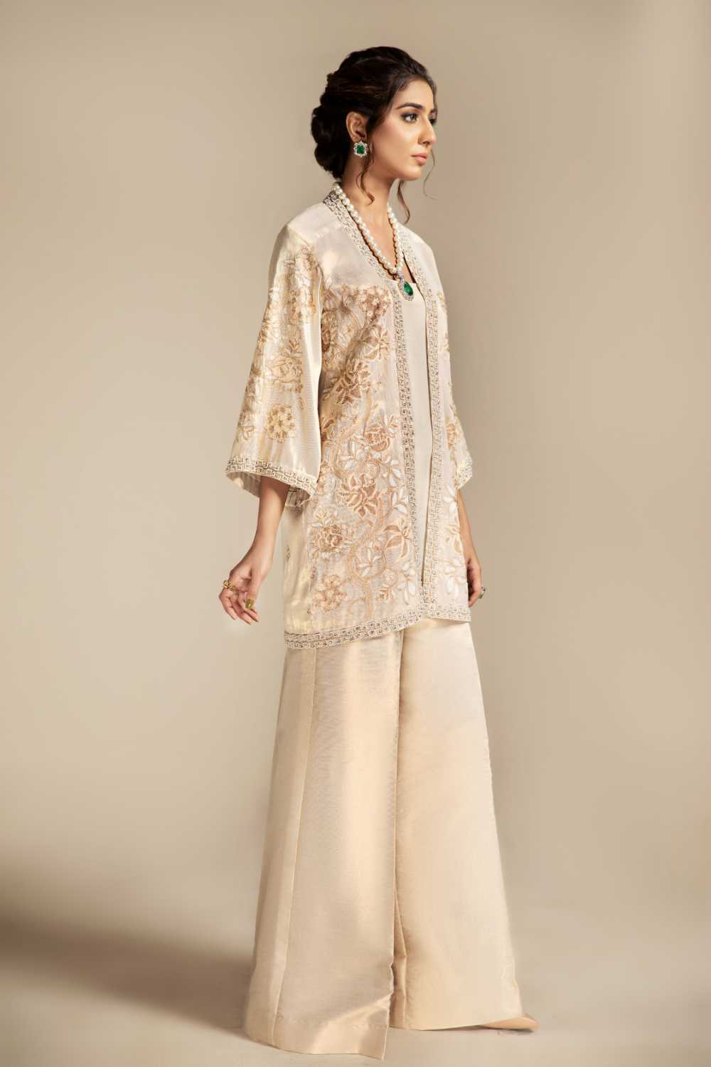 Maria | Ivory Gold Zari Co Ord Set