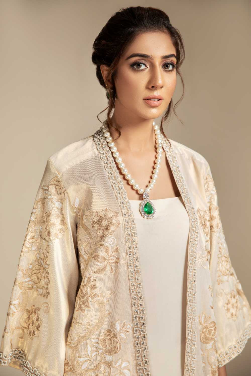 Maria | Ivory Gold Zari Co Ord Set