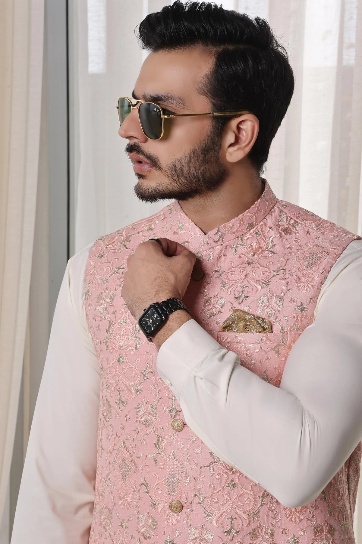 Pink Embroidered Waistcoat