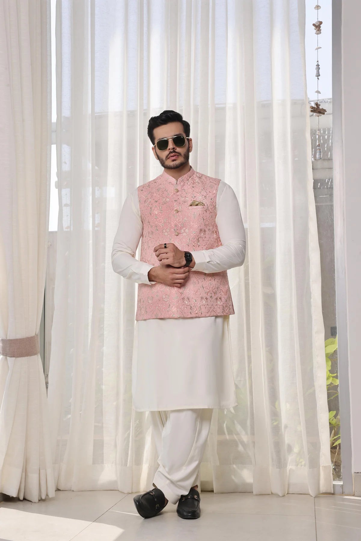 Pink Embroidered Waistcoat