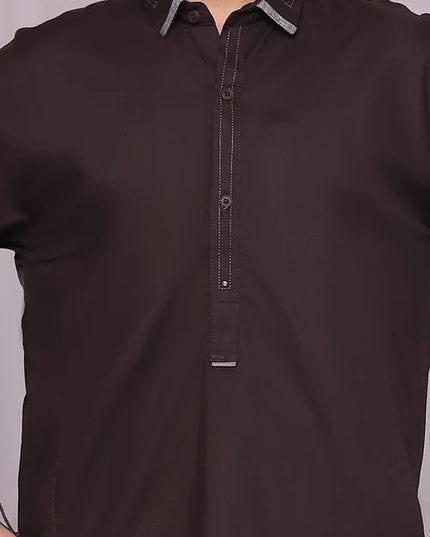 2 Piece | Boys Browne Kurta Set