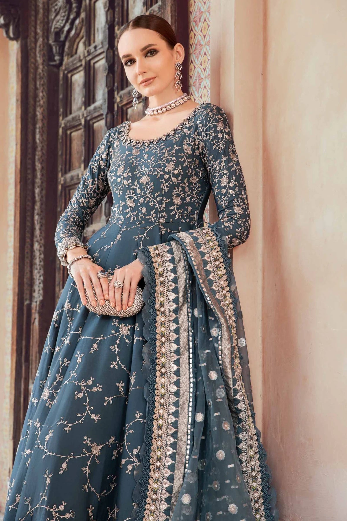 Maria B | Sateen Embellished Maxi Gown