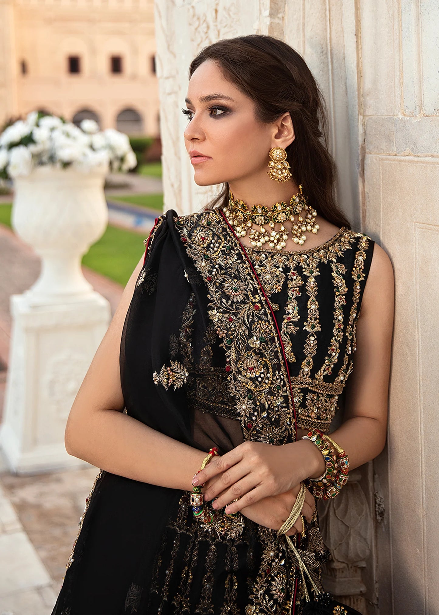 Chandni | Kanwal Malik Black Hand Embellished Bridal Lehenga Choli