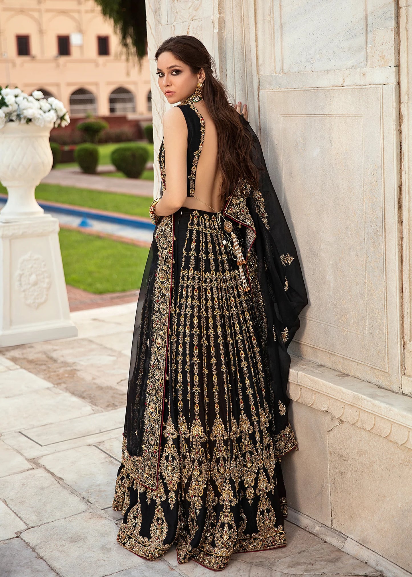 Chandni | Kanwal Malik Black Hand Embellished Bridal Lehenga Choli