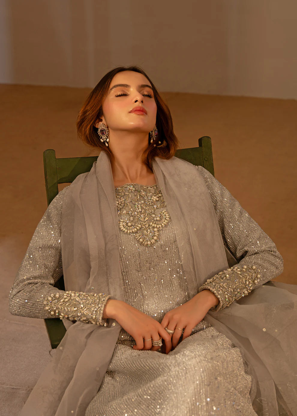 Sable | Silver Shimmer Moonlight Embellished Suit