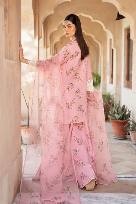 Nimra | Peach Silk Lawn Sharara