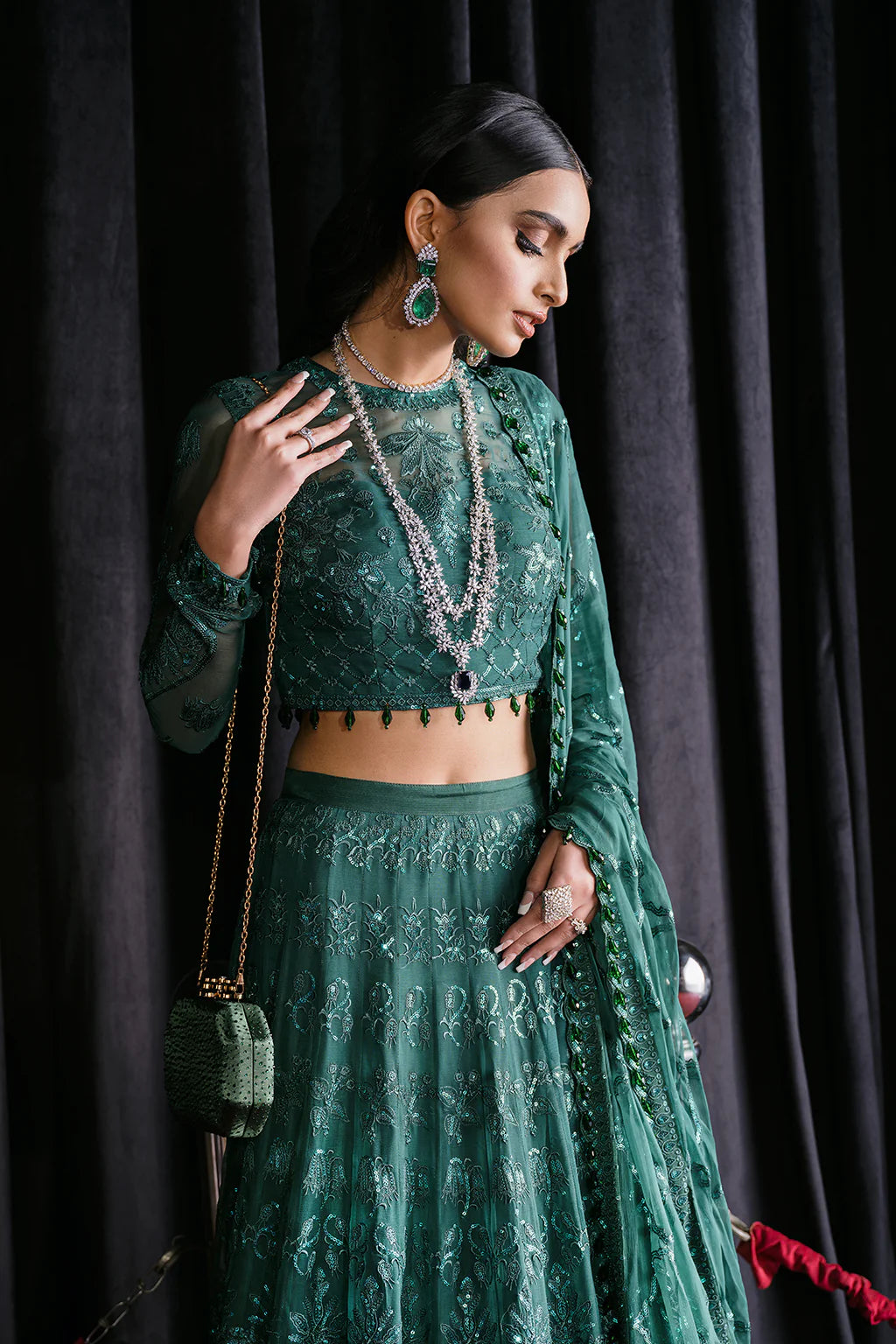 Imperial Ivy | Festive Wear Embroidered Lehenga