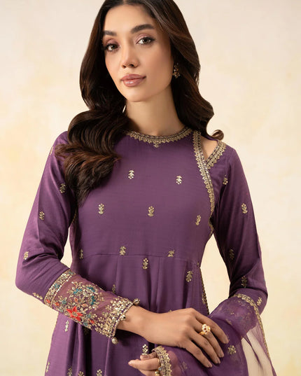 Maria B | Purple Embroidered Lawn Suit