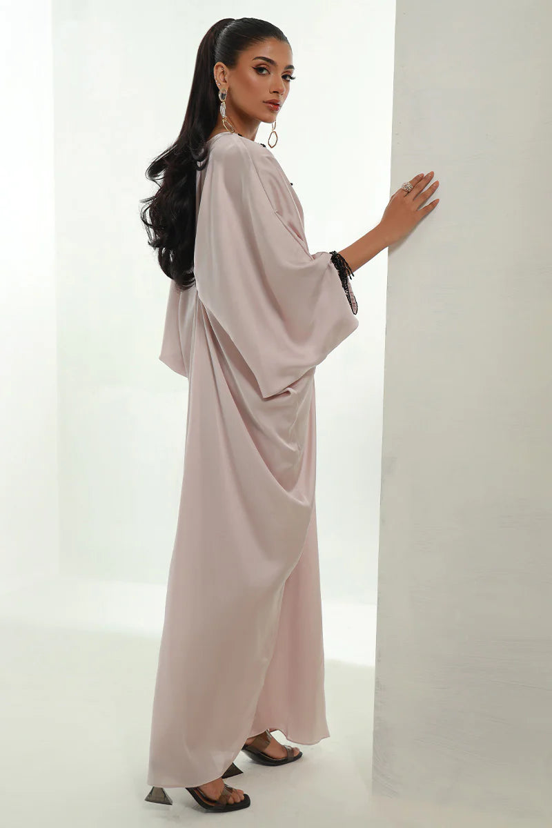 Ebony | Ivory Pleated Embellished Kaftan