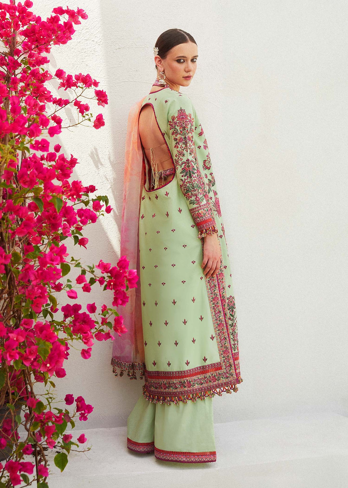 Hussain Rehar | Mint Green Embroidered Lawn Suit