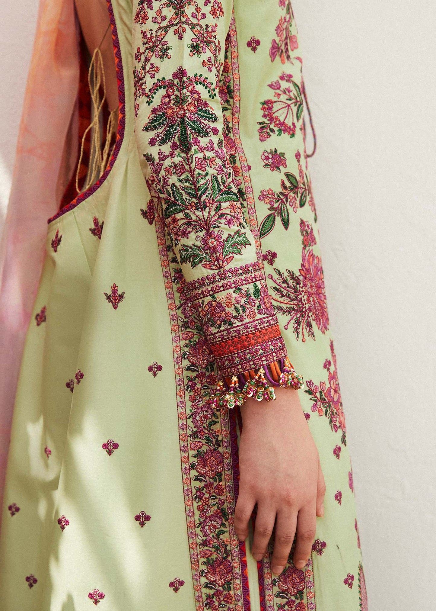 Hussain Rehar | Mint Green Embroidered Lawn Suit