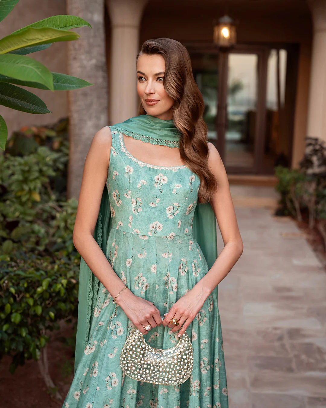 Faiza Saqlain | Printed Embroidered Silk Pishwas