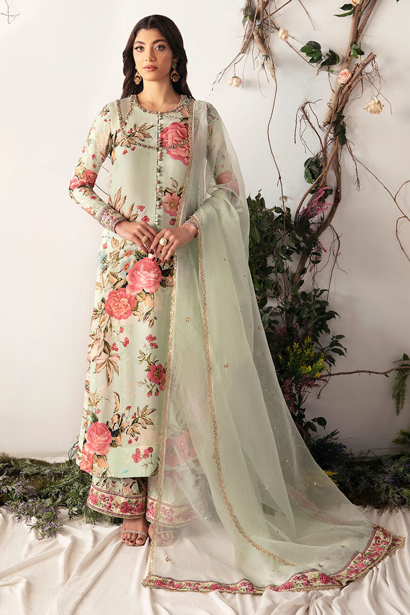Fiori | Green Raw Silk Embellished Dress