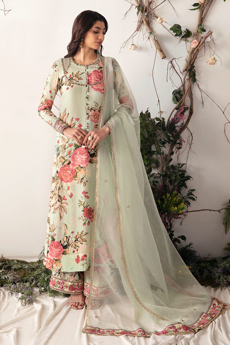 Fiori | Green Raw Silk Embellished Dress