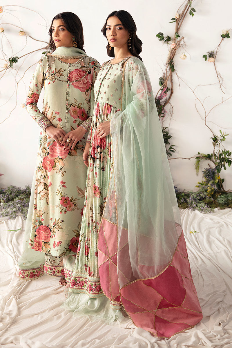 Fiori | Green Raw Silk Embellished Dress