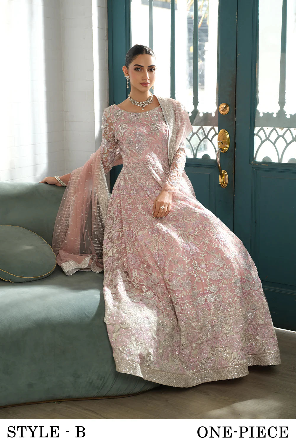 Saira Rizwan | Lilac Net Hand Embellished Lehenga