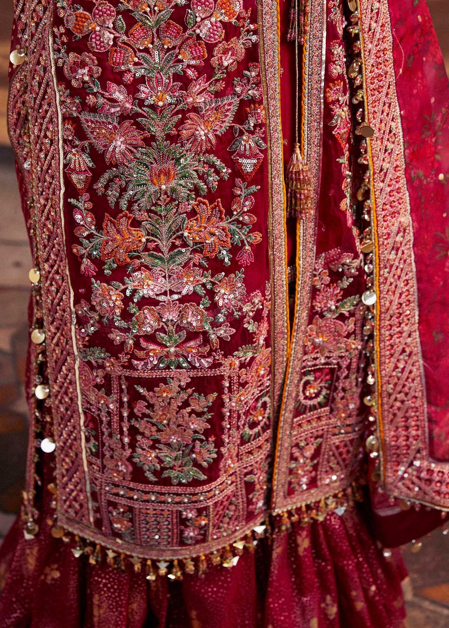 Hussain Rehar | Embroidered Organza Sharara