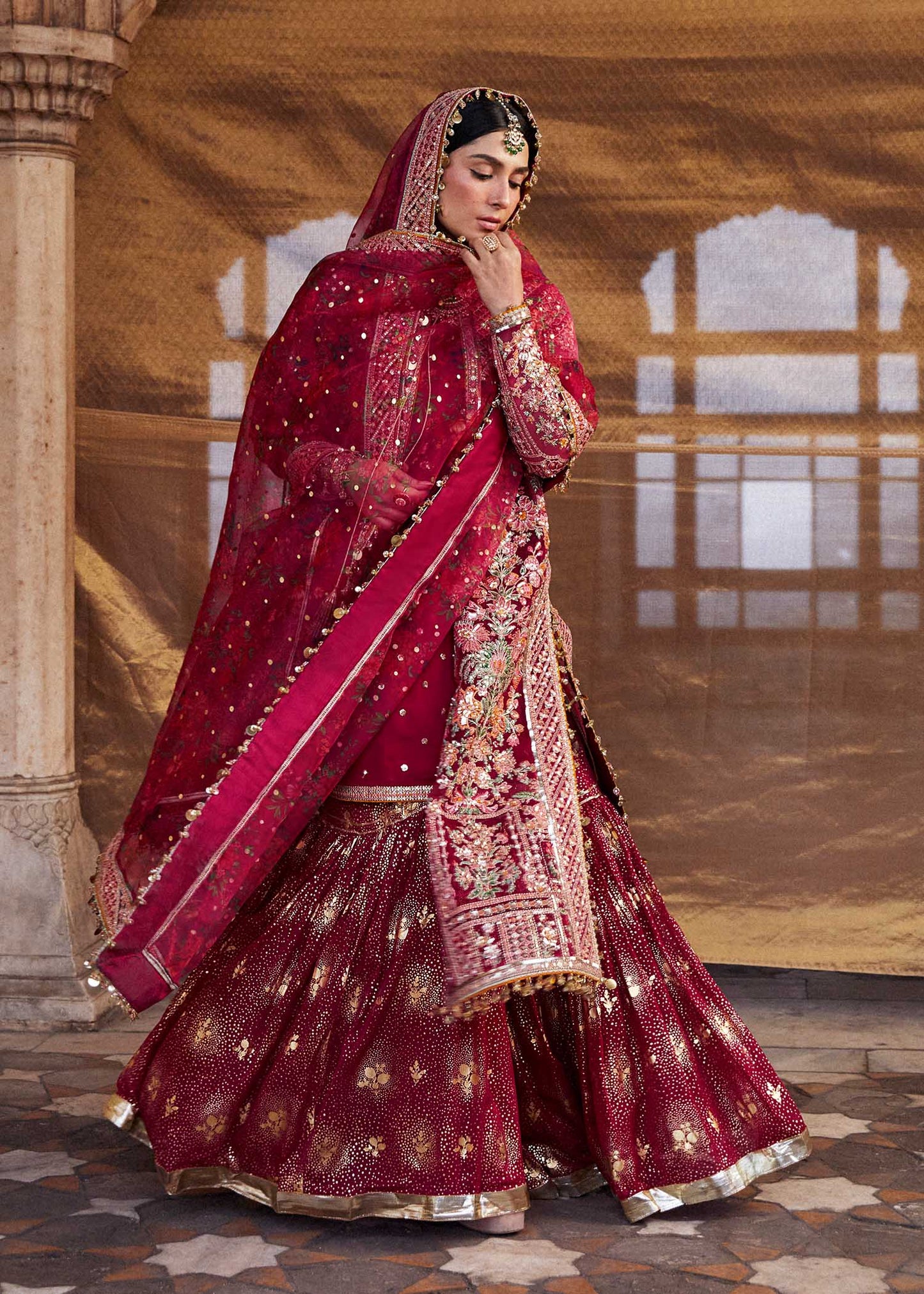 Hussain Rehar | Embroidered Organza Sharara