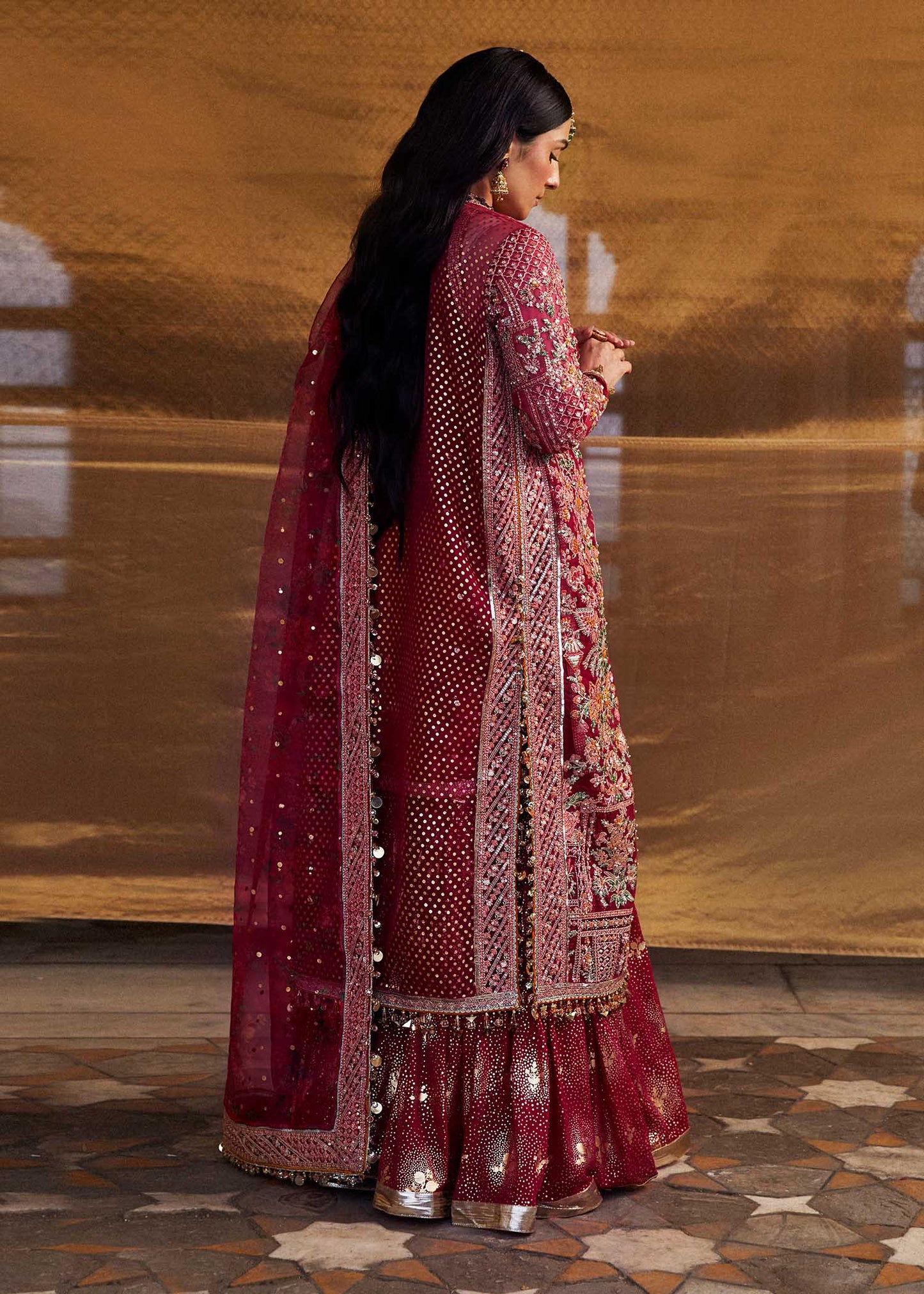 Hussain Rehar | Embroidered Organza Sharara
