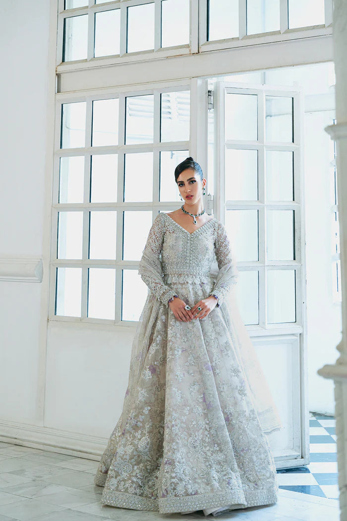 Saira Rizwan | White Organza Hand Embellished Maxi Gown