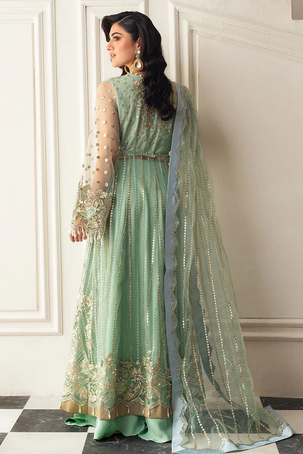 Mushq | Pistachio Net Hand Embellished Dress