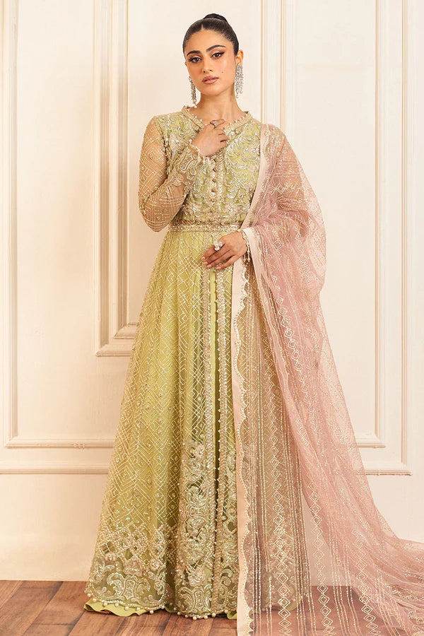 Mushq | Mint Green Net Hand Embellished Gown