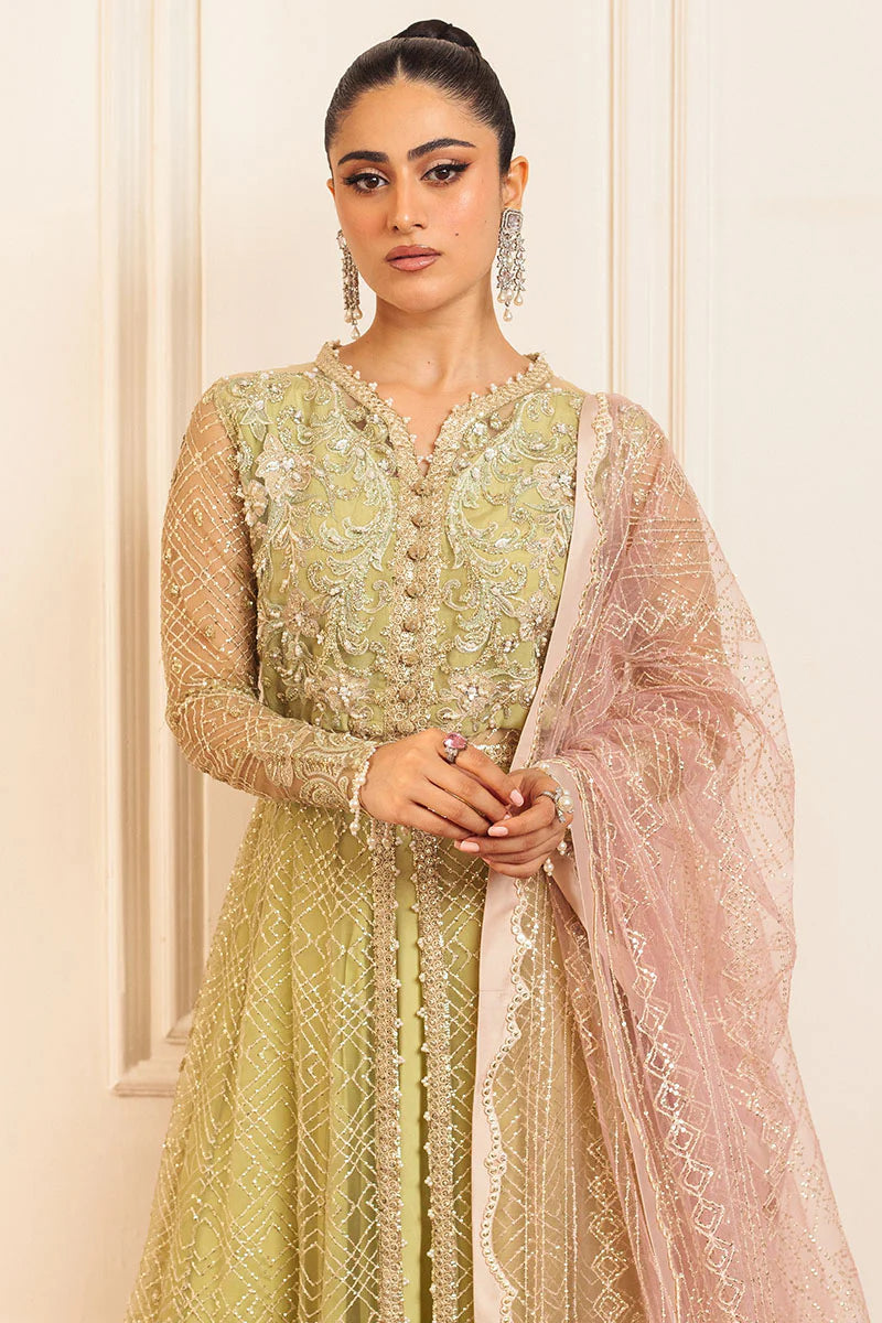 Mushq | Mint Green Net Hand Embellished Gown