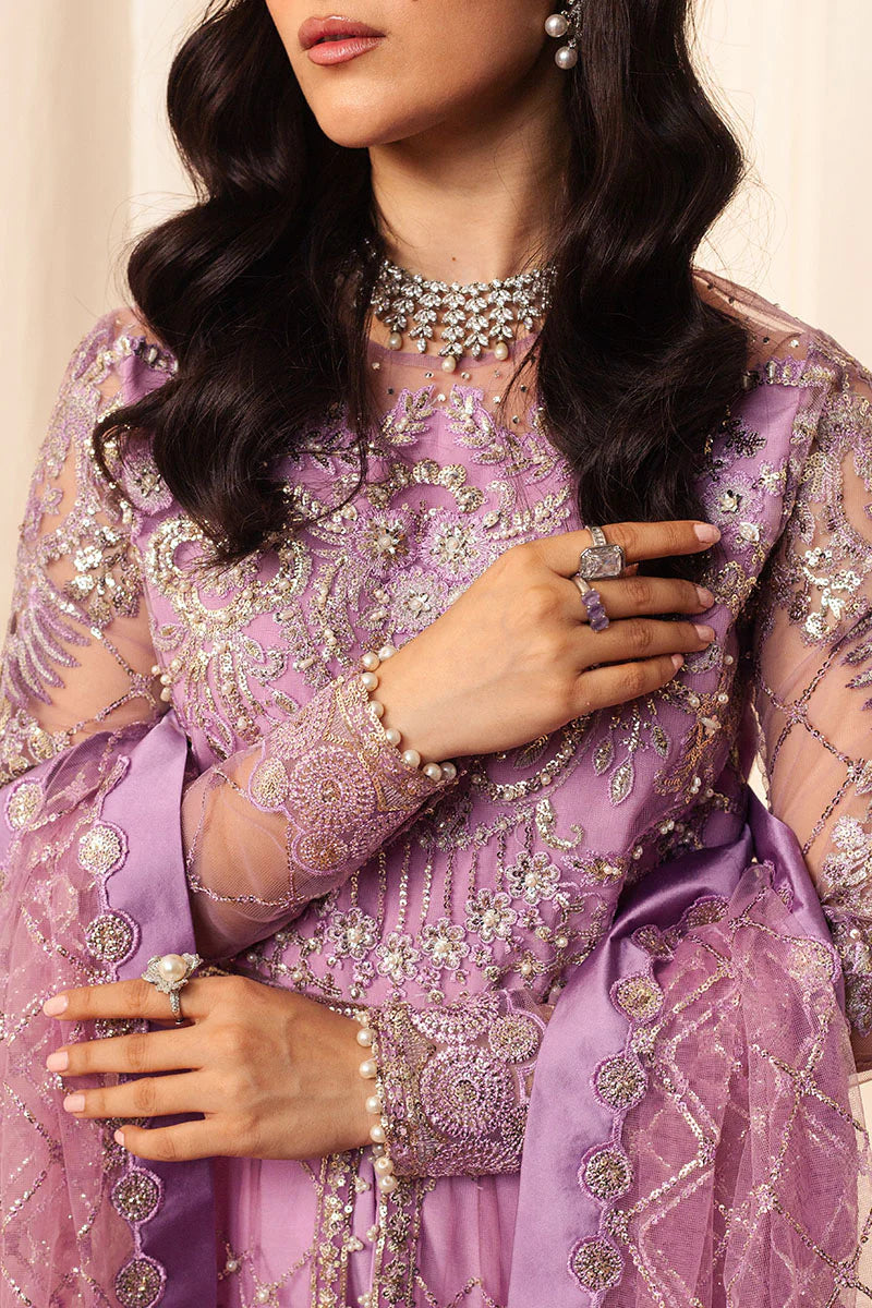 Mushq | Lilac Net Hand Embellished Dress