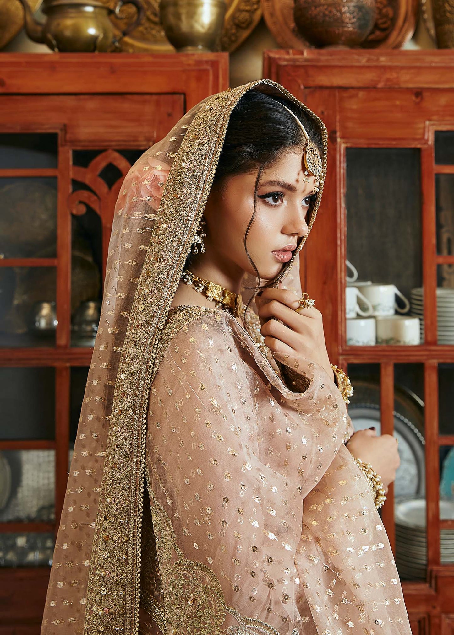 Hala | Pink Embellished Jamawar Sharara