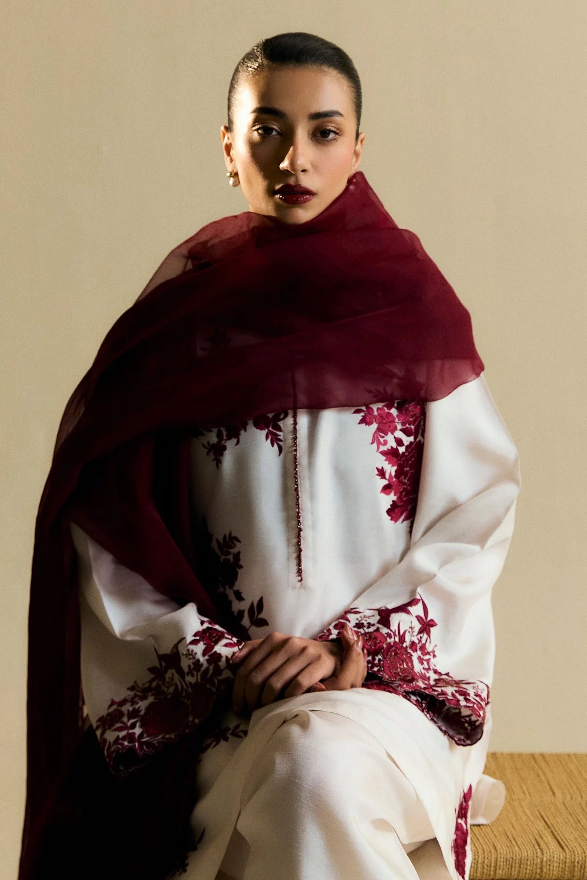 Zara ShahJahan | White Raw Silk Suit