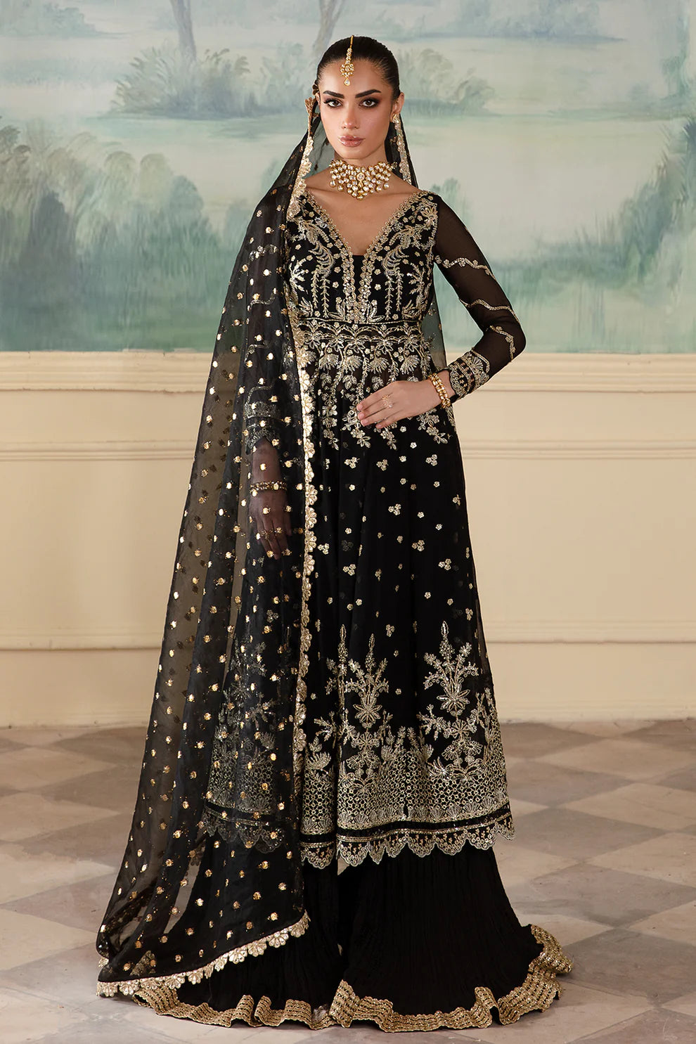Nafeesa | Wedding Wear Chiffon Embellished Dress
